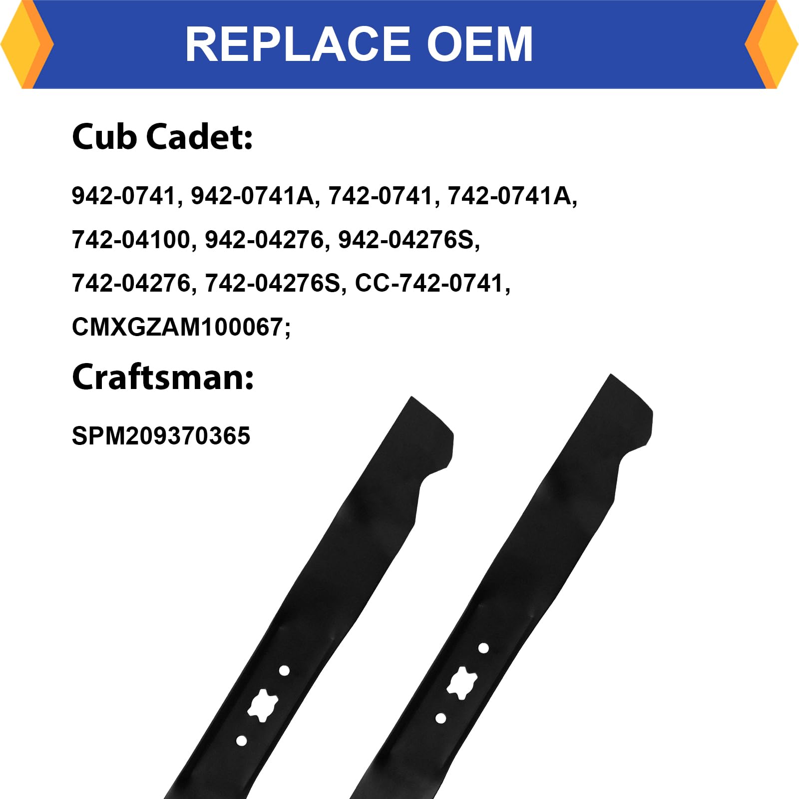 Cuchillas de repuesto para cortacésped Cub-Cadet MTD Troy Bilt 942-0741A, 742-04100, 742-0741, 742-0741A, 942-0741, compatible con TB110 TB130 TB210 TB230 TB220 (2 unidades) TB240 TB280ES TB320 para