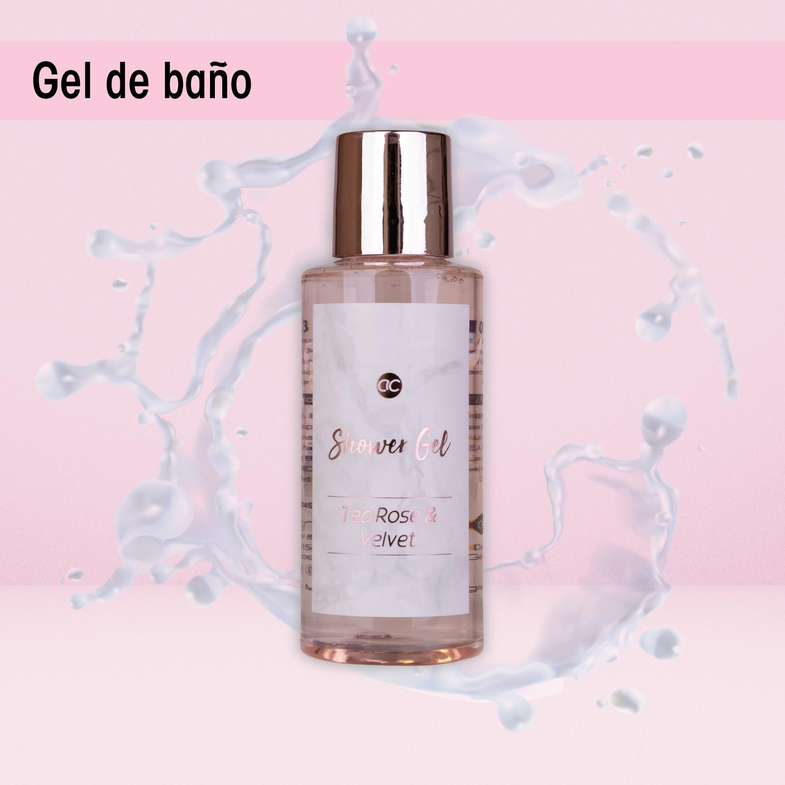 Accentra Set de baño MÁRMOL 3 piezas Gel de ducha, baño de burbujas, loción corporal rosa