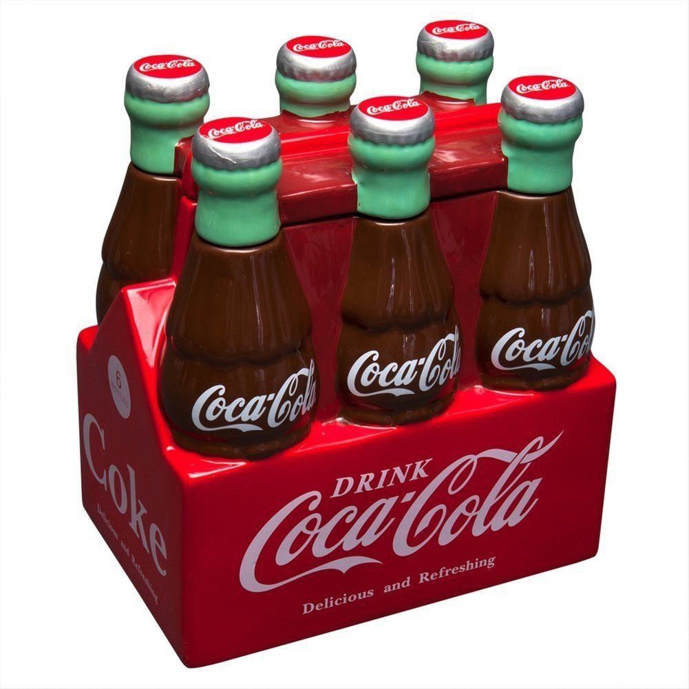 Amazon.com: Ceramic Coca-Cola Cookie Jar Six Pack of Bottles