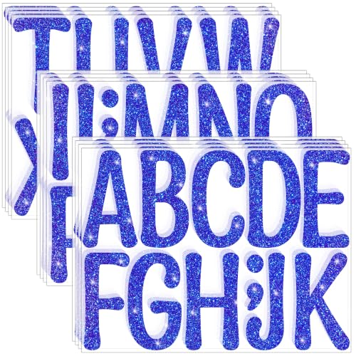 Image of Glitter Letter Stickers, 3 Inch Large Letters for Poster Board (Blue) | 160 PCS,Self-Adhesive,Vinyl Alphabet Stickers,Bulletin Board Letters for Classroom,Party,DIY Crafts,Home,Office,Mailbox Decor