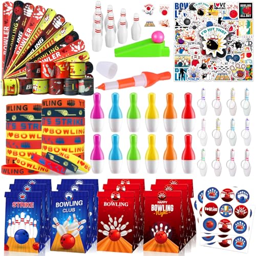 VAMWOGO Bowling Party Favors Themed Birthday Party Decorations Supplies Include Keychains Slap...