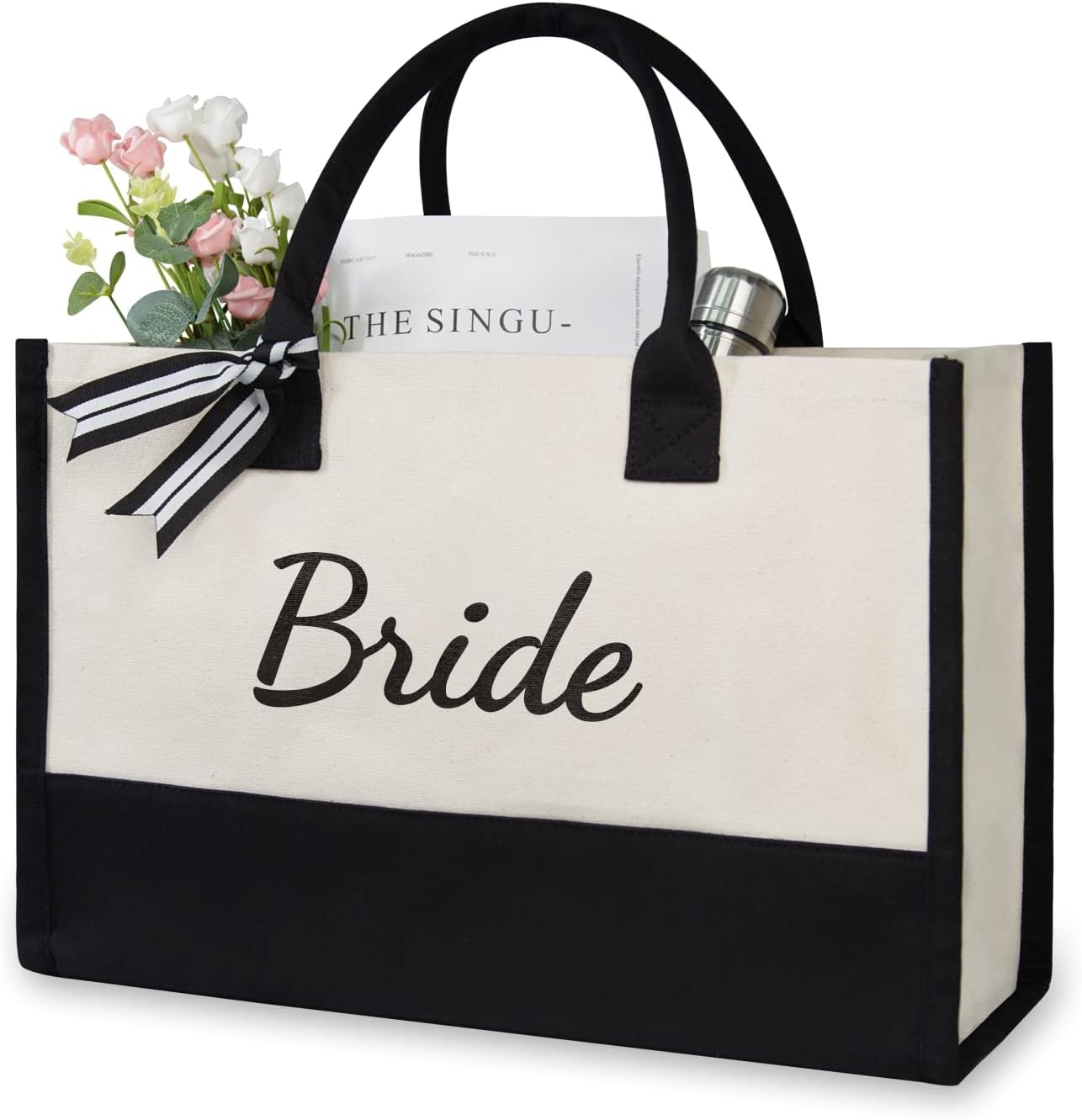 Canvas Tote Bag, Bridal Shower Gifts for Bride, Wedding Bachelorette Bride Gifts Shoulder Bag