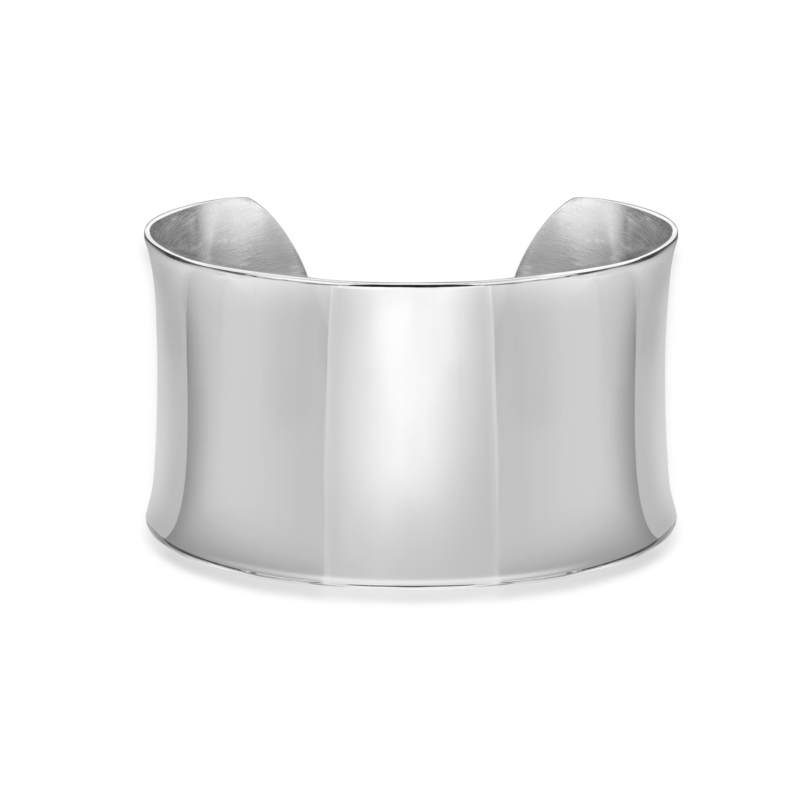 Sponsored Ad - 7 Inches Long Wide Open Cuff Bangle Bracelet for Women I 2.5 Inches in Diameter and 1.5 Inches in Height I Ion Plated Stainless Steel or Satin Finish Bangle for Her I Wide Bracelet