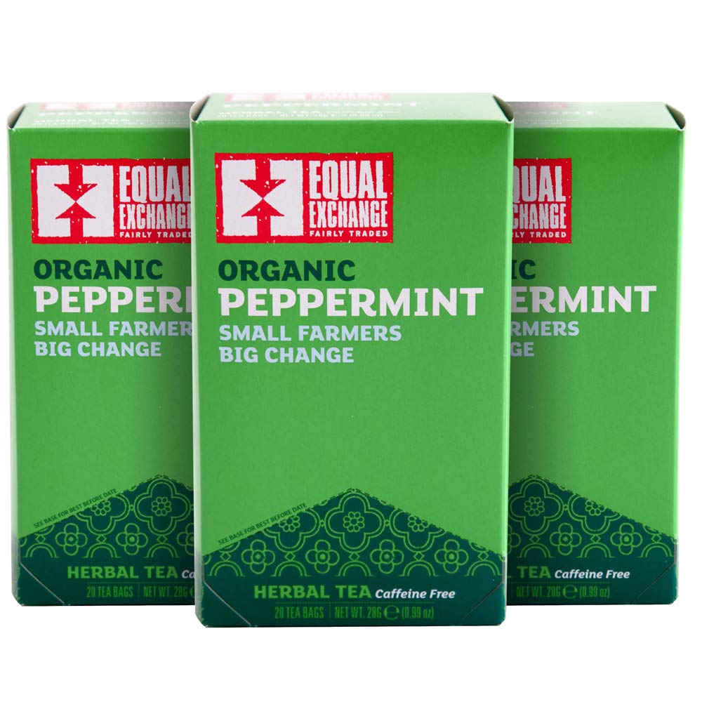 Equal Exchange Organic Caffeine Free Peppermint Tea, 20-Count (Pack of 3)