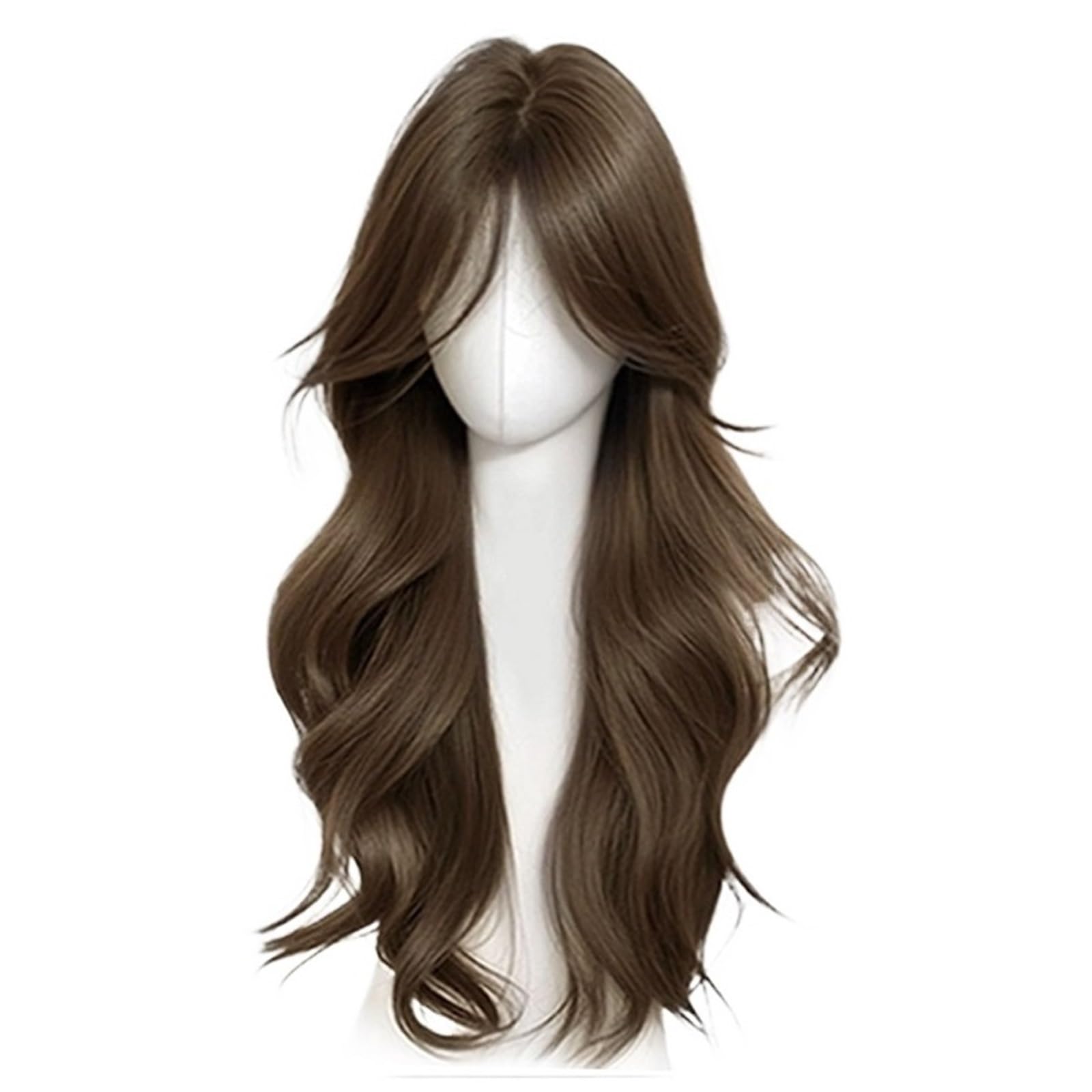 XUJUAN-0227 Women Wig Women's Big Wave Long Roll Wig Full Head Cover Natural Fluffy Hair(Metallic)