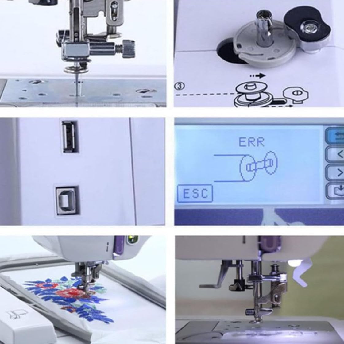 Machine À Coudre Automatique Machine À Broder Électrique 158 Motifs Intégrés avec Zone De Broderie 4" X 9,2" Et Écran Tactile LCD, 210 Lettres Intégrées Et 30 Bordures De Motifs
