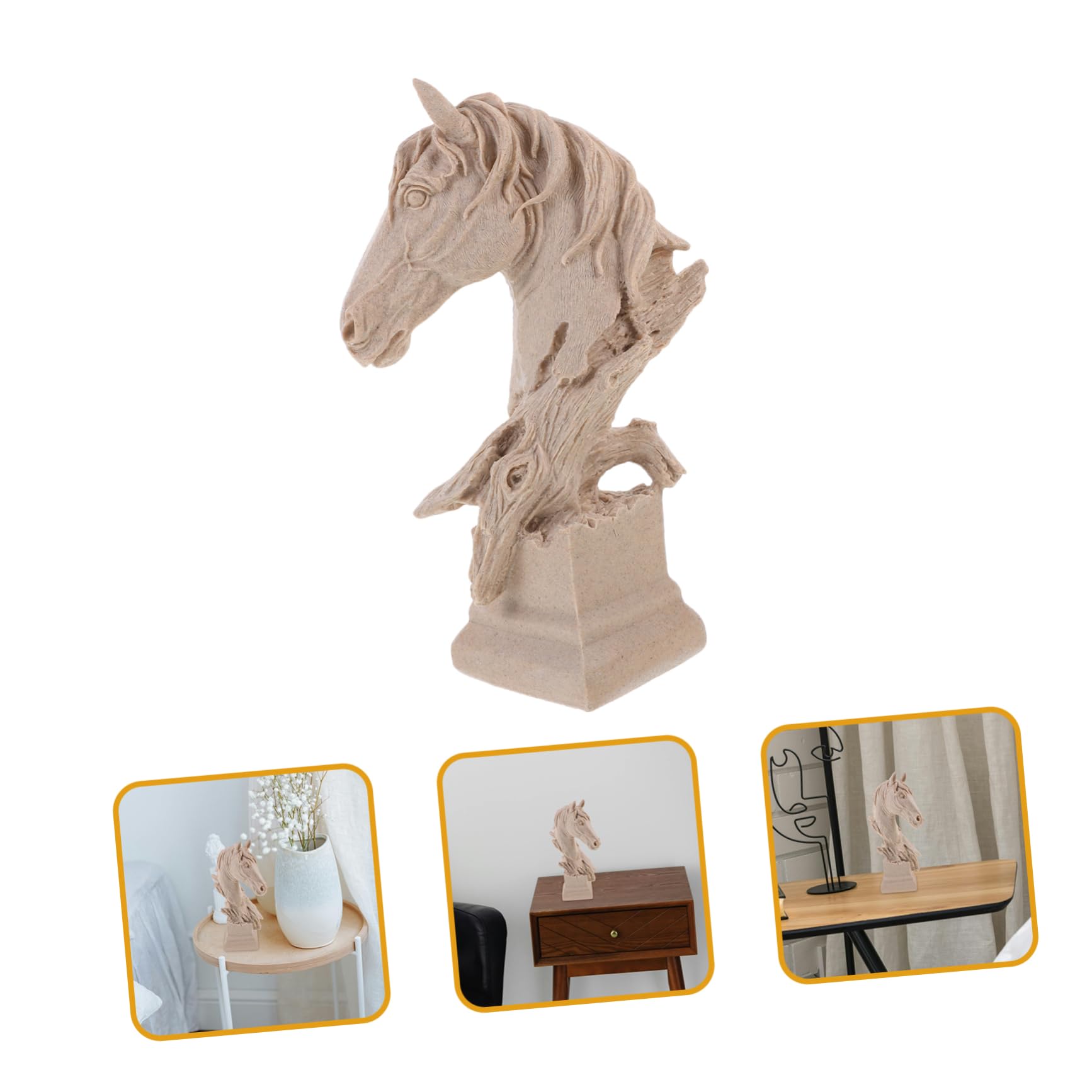 Amazon｜MARMERDO 馬の頭の飾り 人造馬のフィギュア 樹脂馬アート