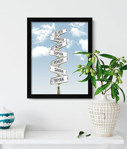 Vista 9 de VIRAGIL Lienzo personalizado para el Día de la Madre – Regalo con nombre personalizado para mamá, abuela, nana, Gigi de hija, hijo, nietos – Arte