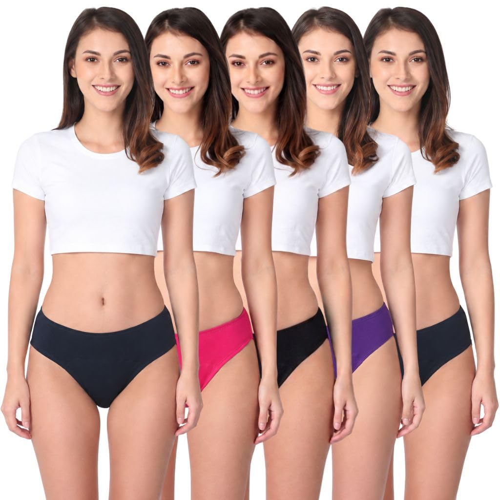 Adira Period Panties | Hipster Fit for Medium & Low Flow | Leakproof & Skin Friendly | Use with Pad | for School, Travel & Work | Patented | 5 Pack-image-28