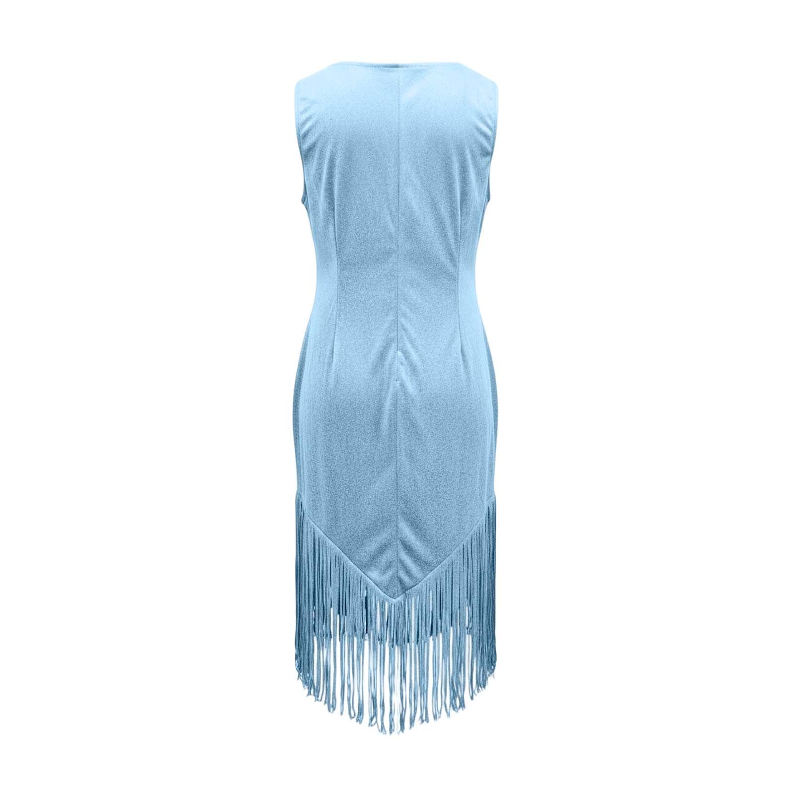 Summer Dress Women's Vintage Suede Western Cowgirl Dresses Slim Fit Cowboy Outfits Half Zip Midi Dress with Tassel Party Dress Rockabilly Elegant Wrap Dress Sleeveless Fringed Dress Formal Dresses - Image 5