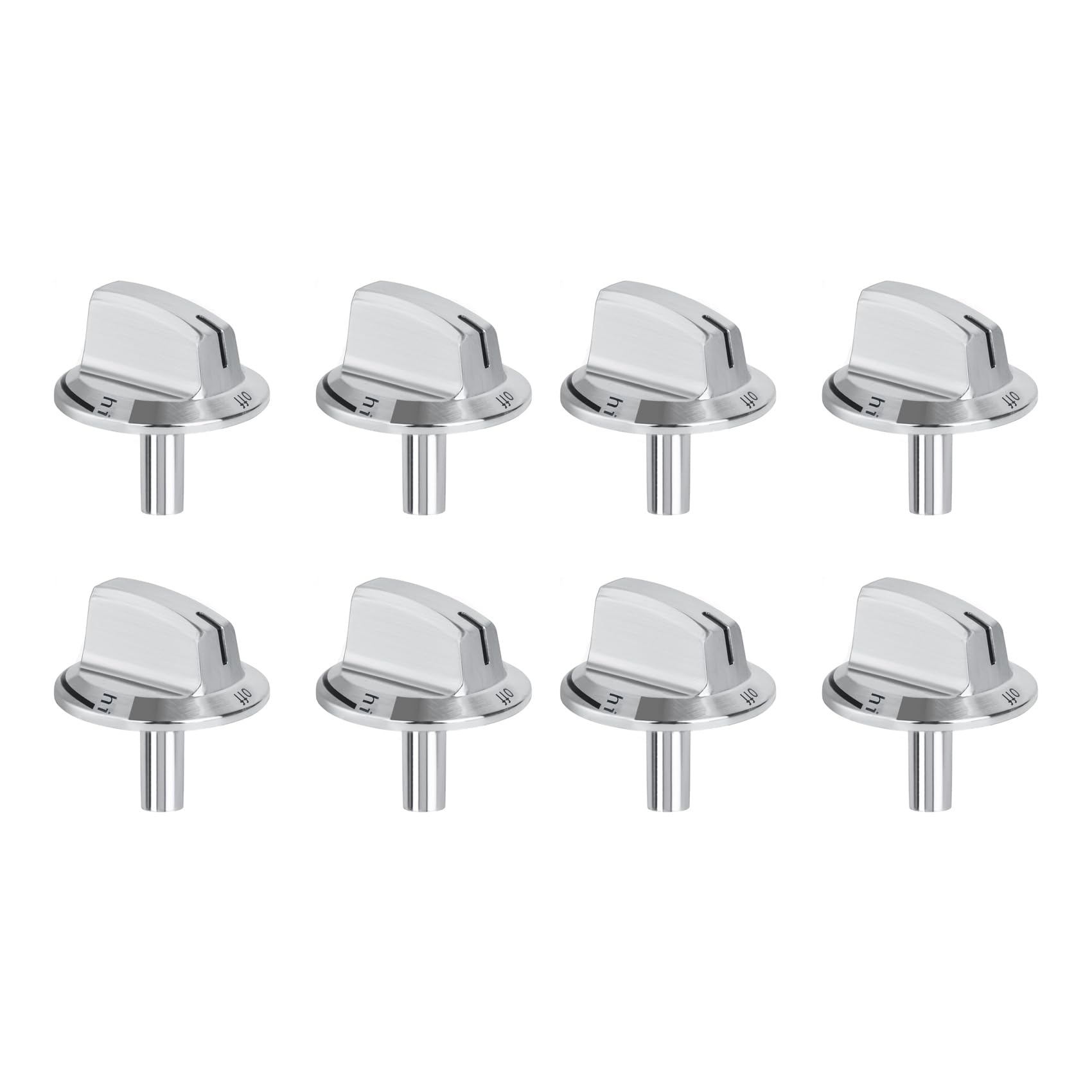 Jnchdghwa Silver 8 Pcs Upgrade 5304525746 Long Stem Stove Knobs Replacements, Compatible Stove Range Oven Knobs