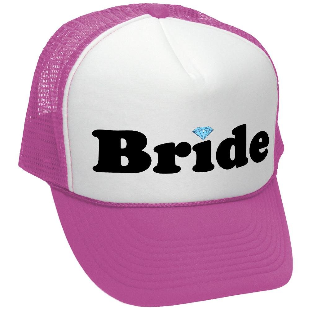 The GoozlerBride - Wedding Bridesmaid Marriage Romance Wife - Unisex Adult Trucker Cap Hat, Neon Pink
