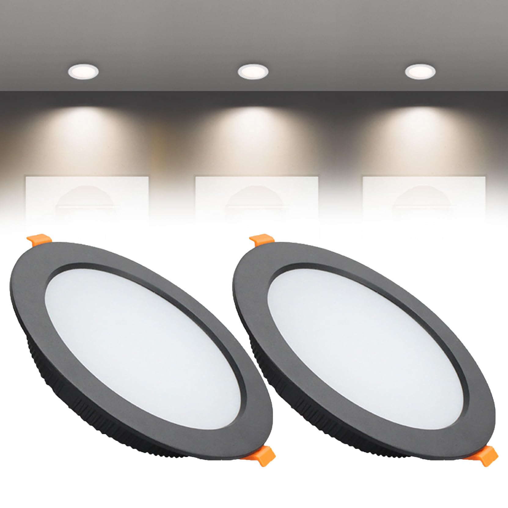 Syibelters 21W LED Recessed Ceiling Lights 180mm Natural White 4000K 21W 240LM, Cut Φ160-170mm, AC110-240V Ultra Slim Downlights, LED Panel Light for Living Room Hallway, 2 Pack