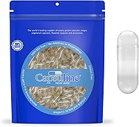 Vista 1 de Capsuline Size 0 - Clear Empty Vegan Capsules - 1000 Count - Empty Veggie Pill Capsules - DIY Vegetable Capsule Filling - Empty Caps - Kosher and