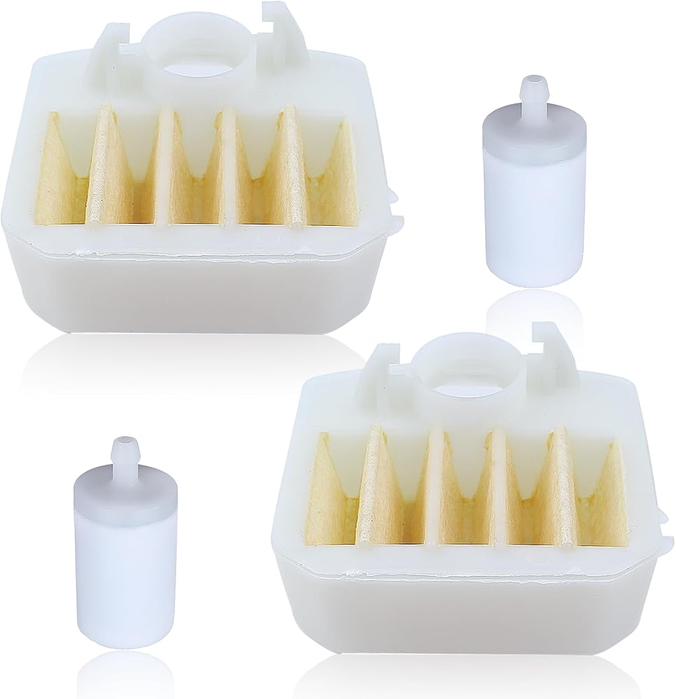 2 Pcs Filtres à Air pour Husqvarna tronçonneuses 340 340e 345 345e 346XP 350 et 351 Pièces Détachées avec 2pcs Filtre Essence 537024003 503855303