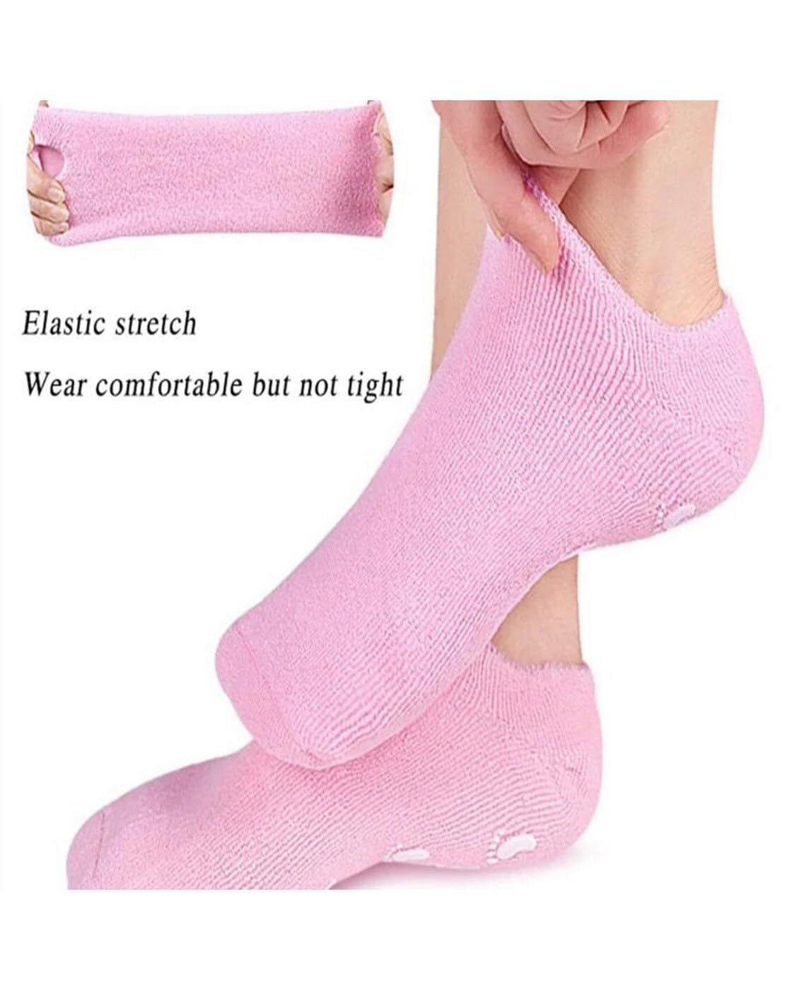 FEXME Silicone Socks for Women, Crack Heel Repair Socks, Spa Gel Socks for Women, Silicon Socks, Silicone Socks for Men, Foot Hydration Socks Vitamin E-Multicolour 1 Pair - Image 8 thumbnail
