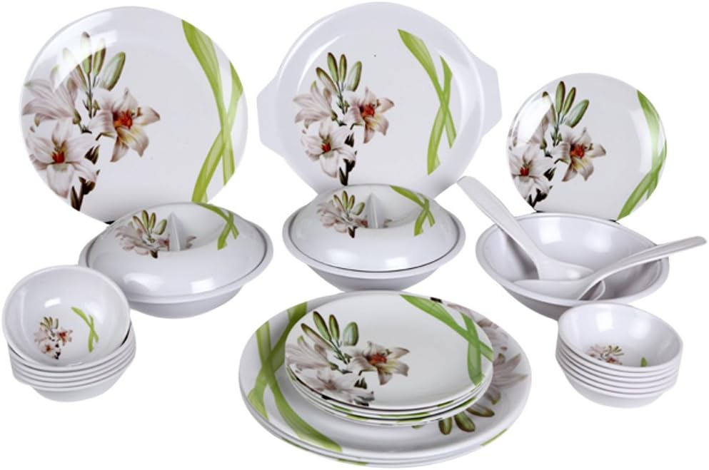 Eagleware Melamine Dinner Set - 33 Pieces, Multicolour