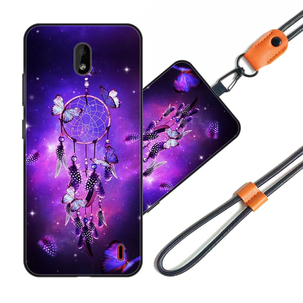JEZSTHAI Cover Compatibile con NOKIA C01 Plus Custodia in Silicone TPU Morbido con Cordino/Laccio Tracolla Cellulare,Antiurto AntiGraffio Protettiva Bumper Case con Disegno Motivi,Cover*A04