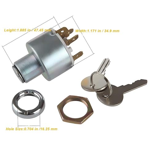 Miniatura 5 de 31973K4183 SPB501,551508G Interruptor de arranque de llave de encendido impermeable con 3 posiciones 5 terminales de cable 2 llaves adecuado para