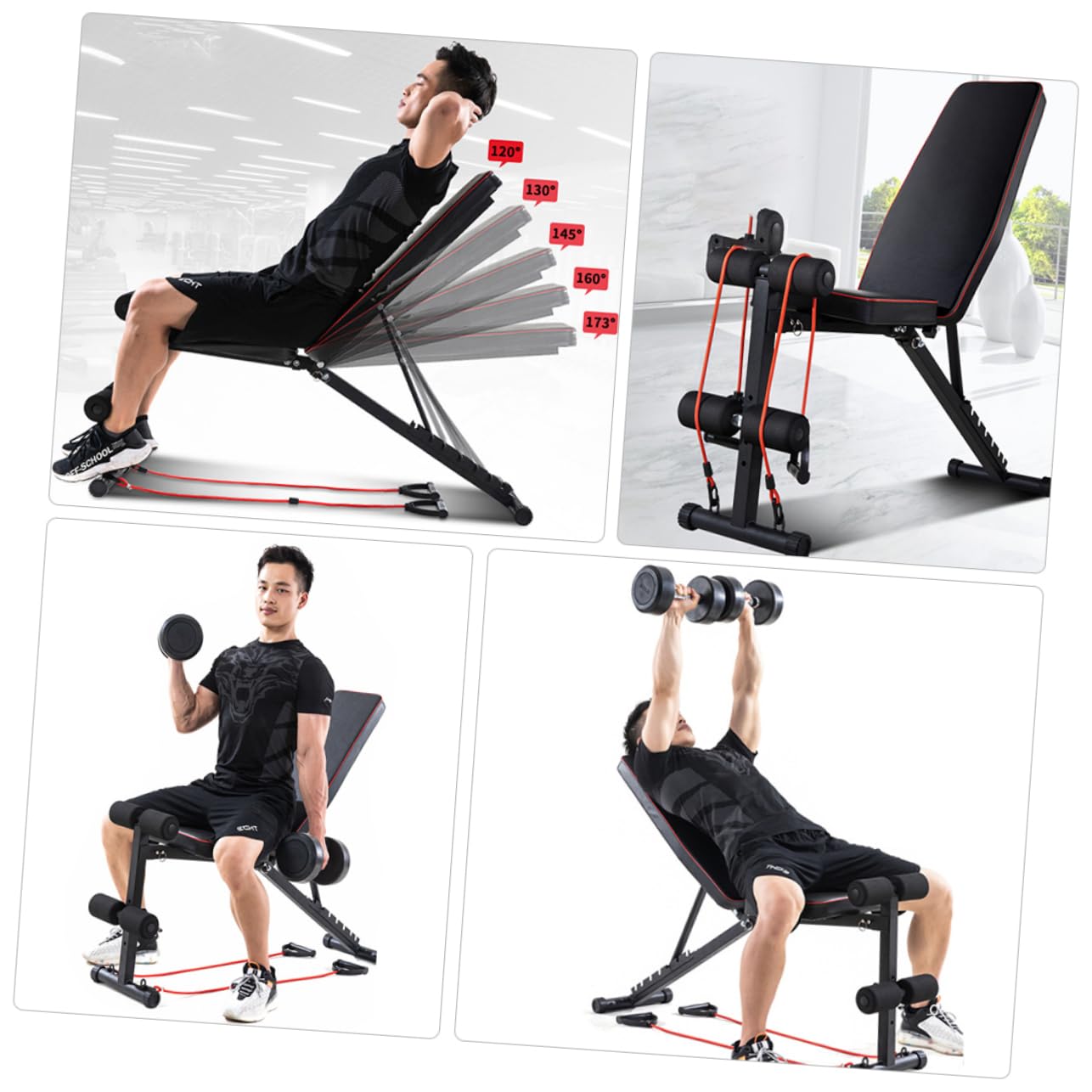 FOYTOKI Multifunctional Fitness Chair Pu Sponge Sit-up Tool Training Board 45cm Height 250kg Max Weight