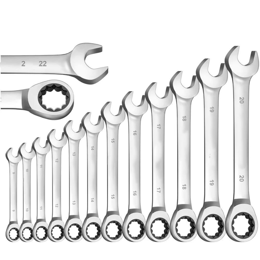Llaves Fijas con Carraca Llave de trinquete, Llaves universales for Herramientas manuales de reparación de automóviles Llave Carraca(22 mm)