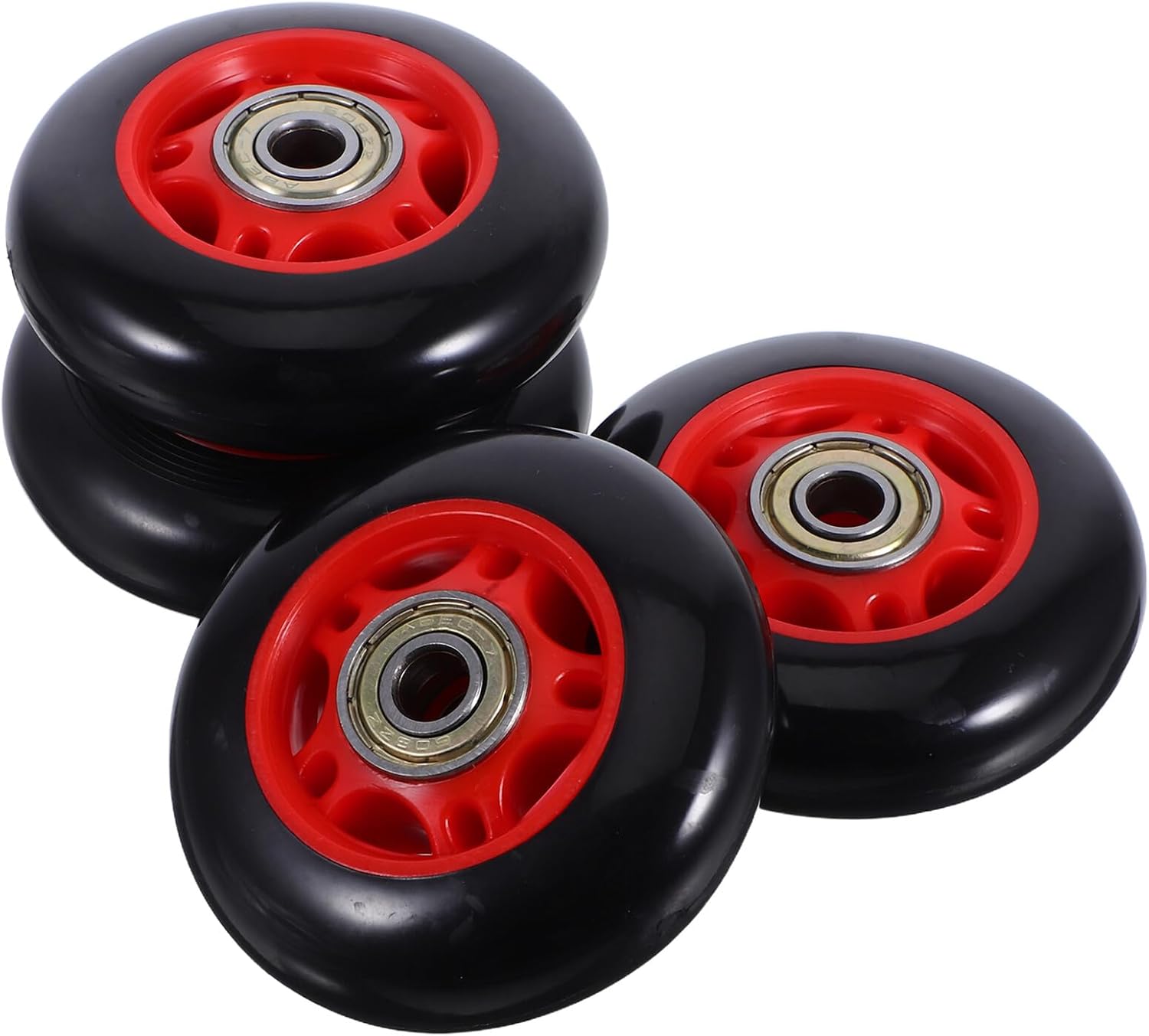 Cabilock 4pcs Plastic Fitness Pulley Wheels Replacement Rollers for Treadmills and Stationary Bikes Smooth Rotating Gym Equipment Accessories for Easy Mobility and Storage at Home