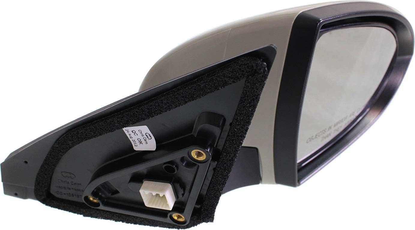 Kool Vue Passenger Side Power Non-Heated Mirror for Kia Sportage 2011-2016 Manual Fold Without Signal Light Paintable