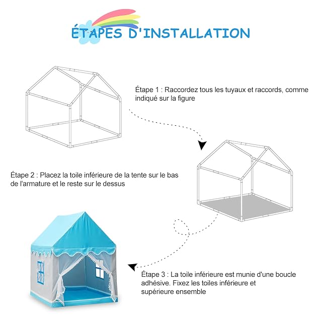 Foto 5 de 7 de Ergocar Tienda Campaña Infantil Niña, Casitas Infantiles Jardin con Bolas de Colores & Luces de Estrella
