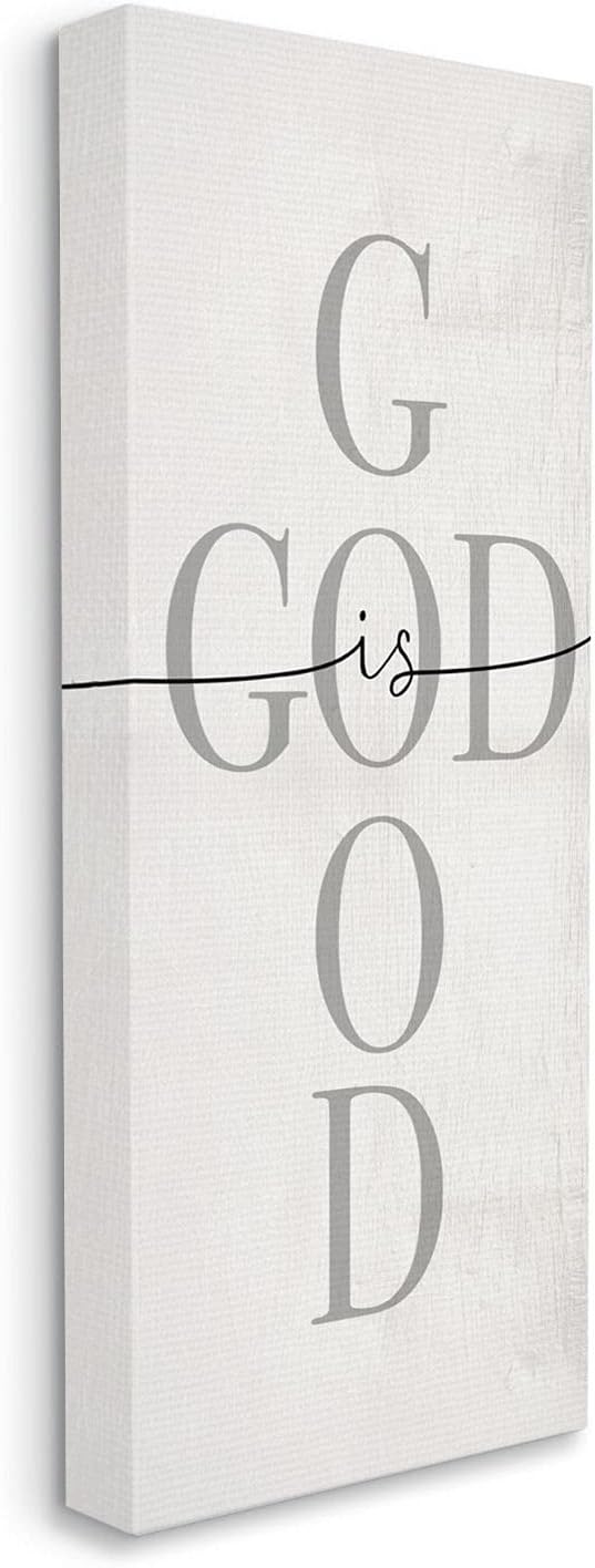 Stupell Industries God is Good Phrase Faith Based Cross Typography
