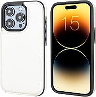 Vista 2 de ONETOP Funda tipo cartera compatible con iPhone 15 Pro con soporte para tarjetas, funda de piel sintética con ranuras para tarjetas, doble cierre