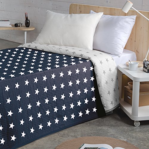 VIALMAN Colcha Bouti Ligera Sofia 10 para Cama de Matrimonio de 135 cm | Colcha Cama 135 | Tamaño Colcha 230 X 270 cm, Color Marino