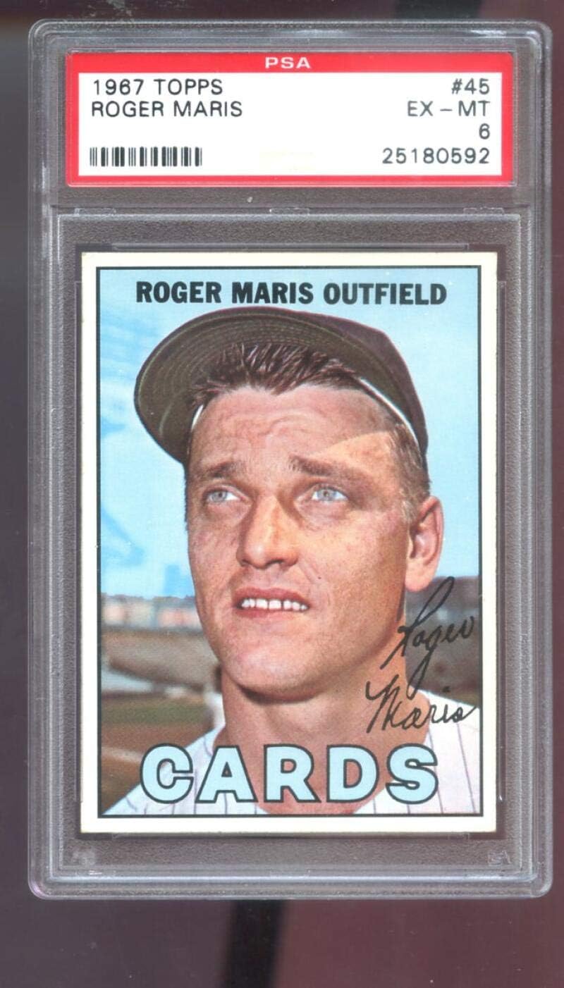 1967 Topps #45 Roger Maris St. Louis Cardinals PSA 6 Graded Baseball Card MLB