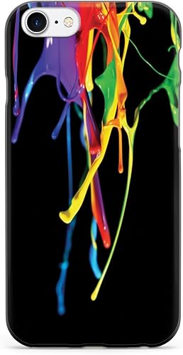 Inspired Cases - Compatible con iPhone 8 - Funda protectora con textura 3D para Apple iPhone 8 - Rainbow Paint Drip