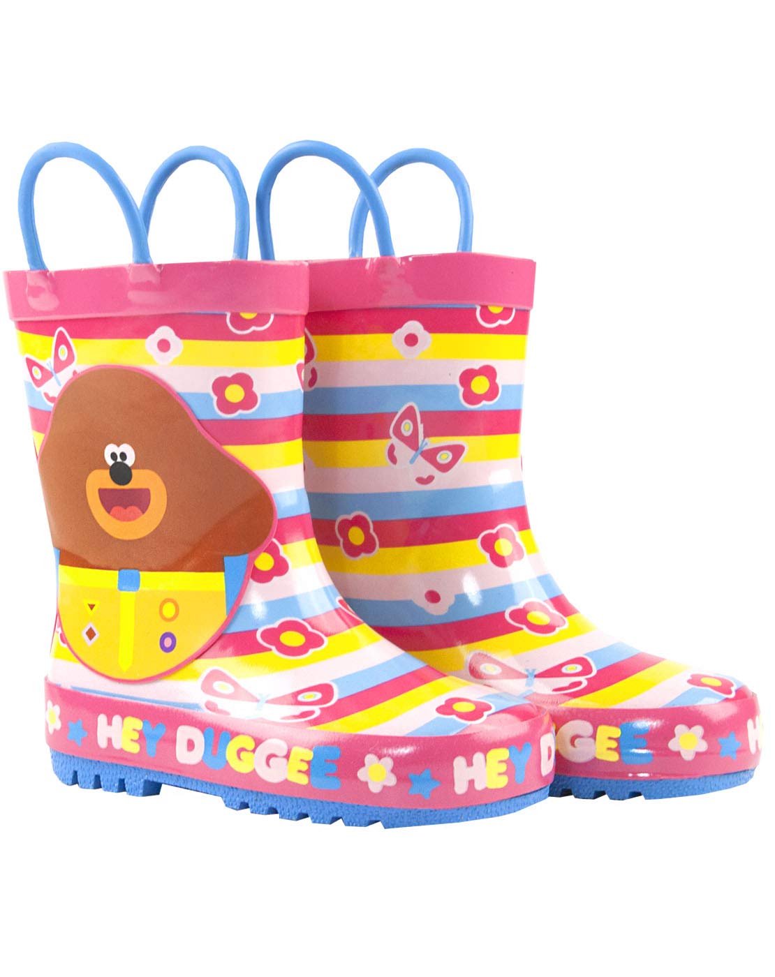 Hey Duggee Girls Wellies Children's Wellington Carry Handle Snow Boots Pink
