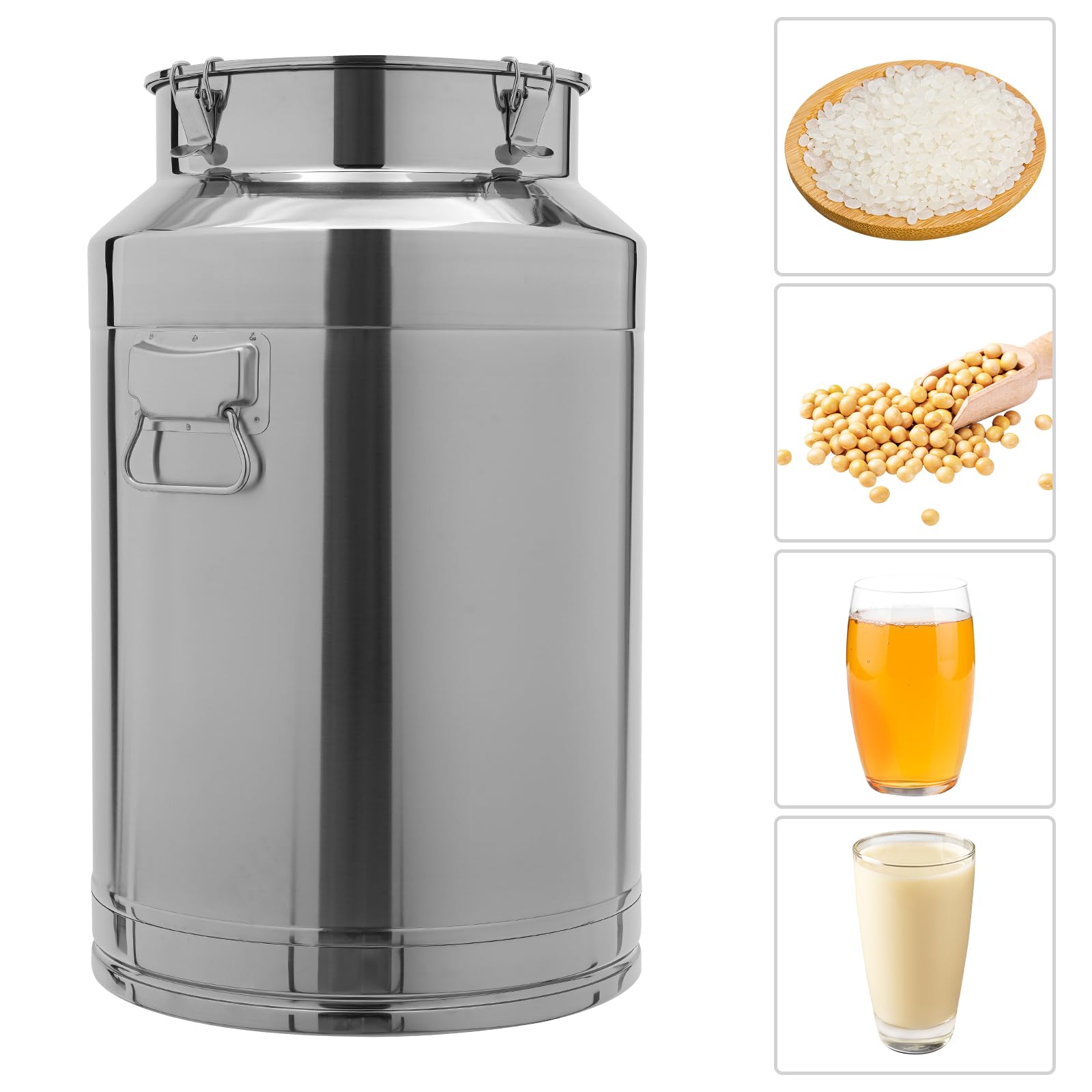 Recipiente térmico XXL, 76 L, recipiente térmico para alimentos, grande, de acero inoxidable 304, con tapa, cubo sellado para guardar leche, zumos de frutas y aceite comestible, 40 x 64 cm