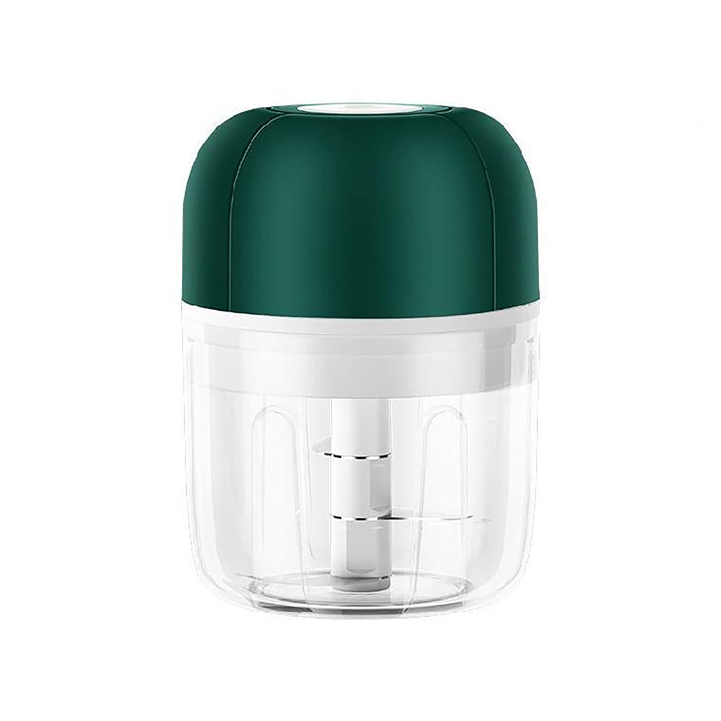 Electric Food Chopper, Mini Garlic Choppers with USB Charging, Wireless Portable Vegetable Cutter, Waterproof Mincer, Multi Processor for Onion/Meat/Seasoning/Baby Food (250ml) Green
