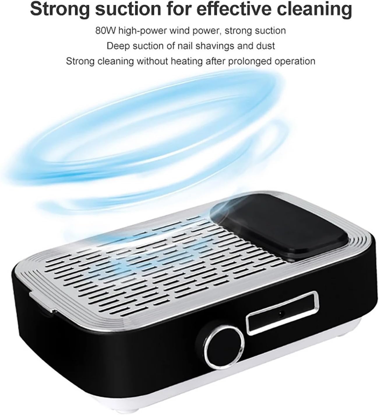 Nail Dust Collector, 2Pcs Rechargeable Nail Vacuum Cleaner with Adjustable Speed Knob, High Power Low Noise and Matte Texture Surface Nail Dust Collector,Manicure Dust Collector