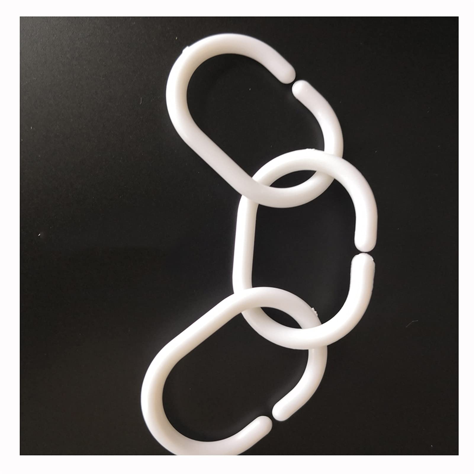 Anelli per tende Doccia tenda a forma di c a forma di plastica gancio bianco fibbia anello appeso vestiti gancio accessori da 1,1 pollici for anello for tende Anello per tende da finestra(SET OF 240)