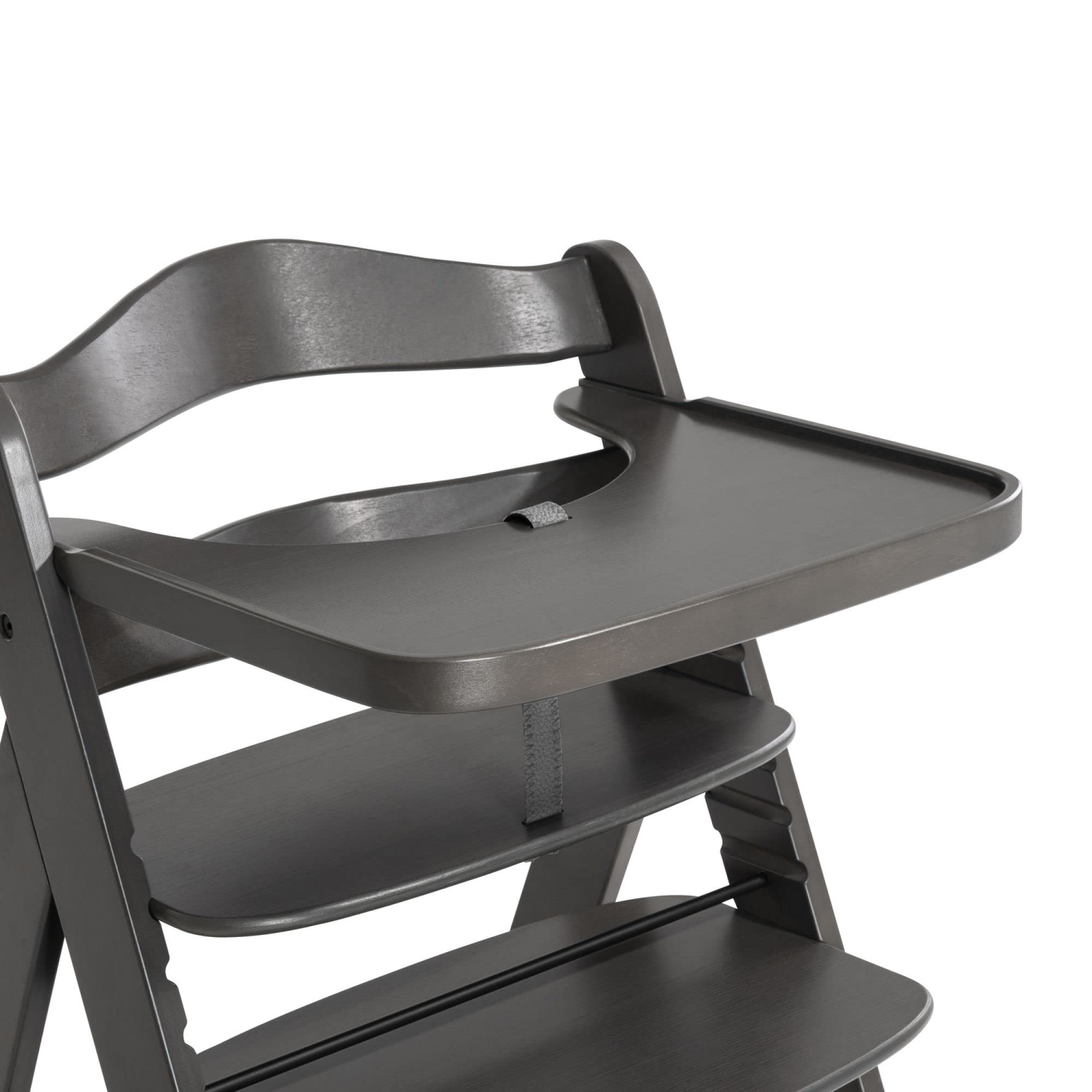 hauck Bandeja Trona Madera de Haya Certificada FSC® para Alpha Plus y Beta Plus - Accesorio Trona Evolutiva Comer con Borde Elevado - Tablero Superficie lisa - para Niños de 6-36 Meses - Charcoal