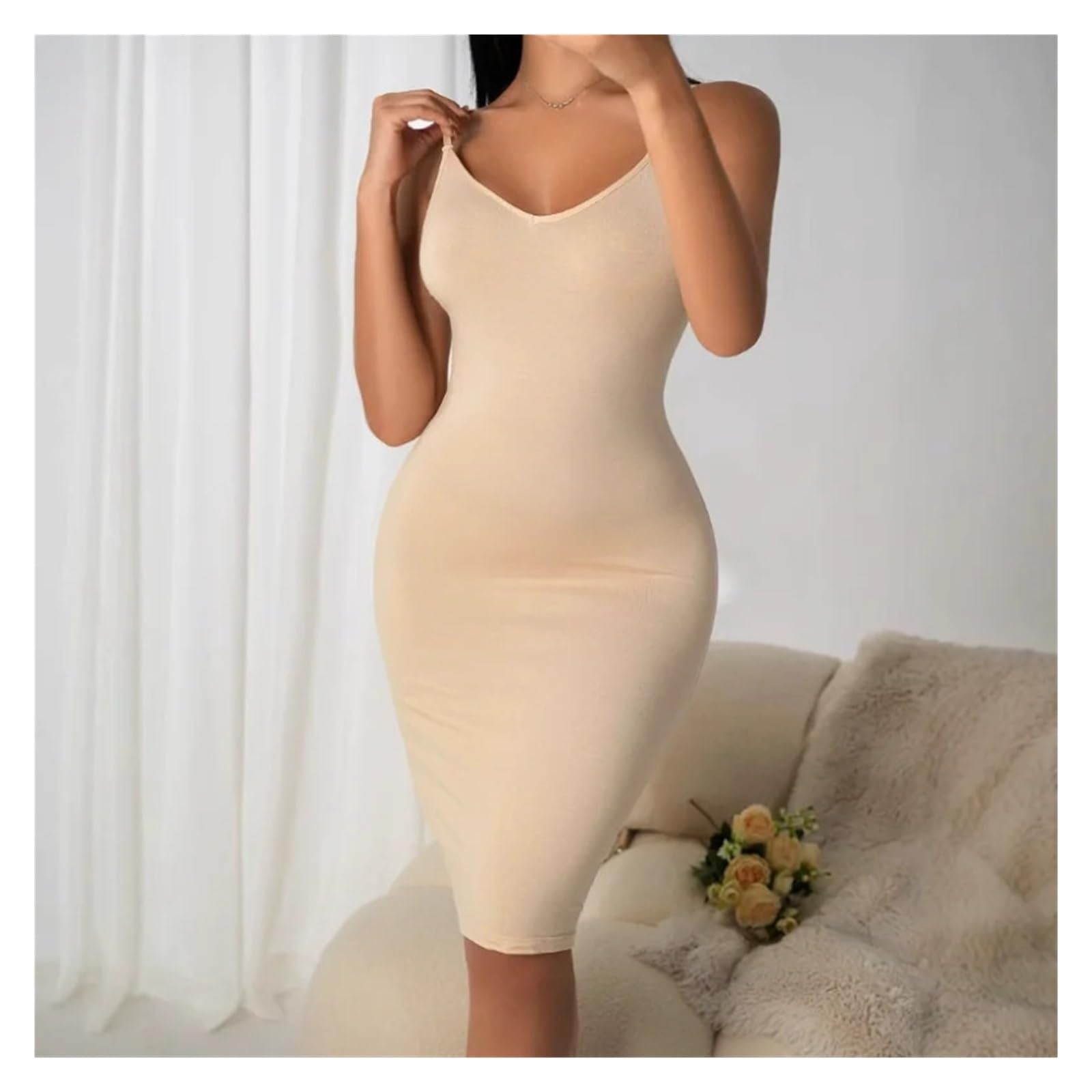 LYGBAOFUL Vestido Ajustado sin Costuras para Mujer, Ropa Moldeadora de Cuerpo, corsé para Abdomen, Control de Barriga, se desliza Completo