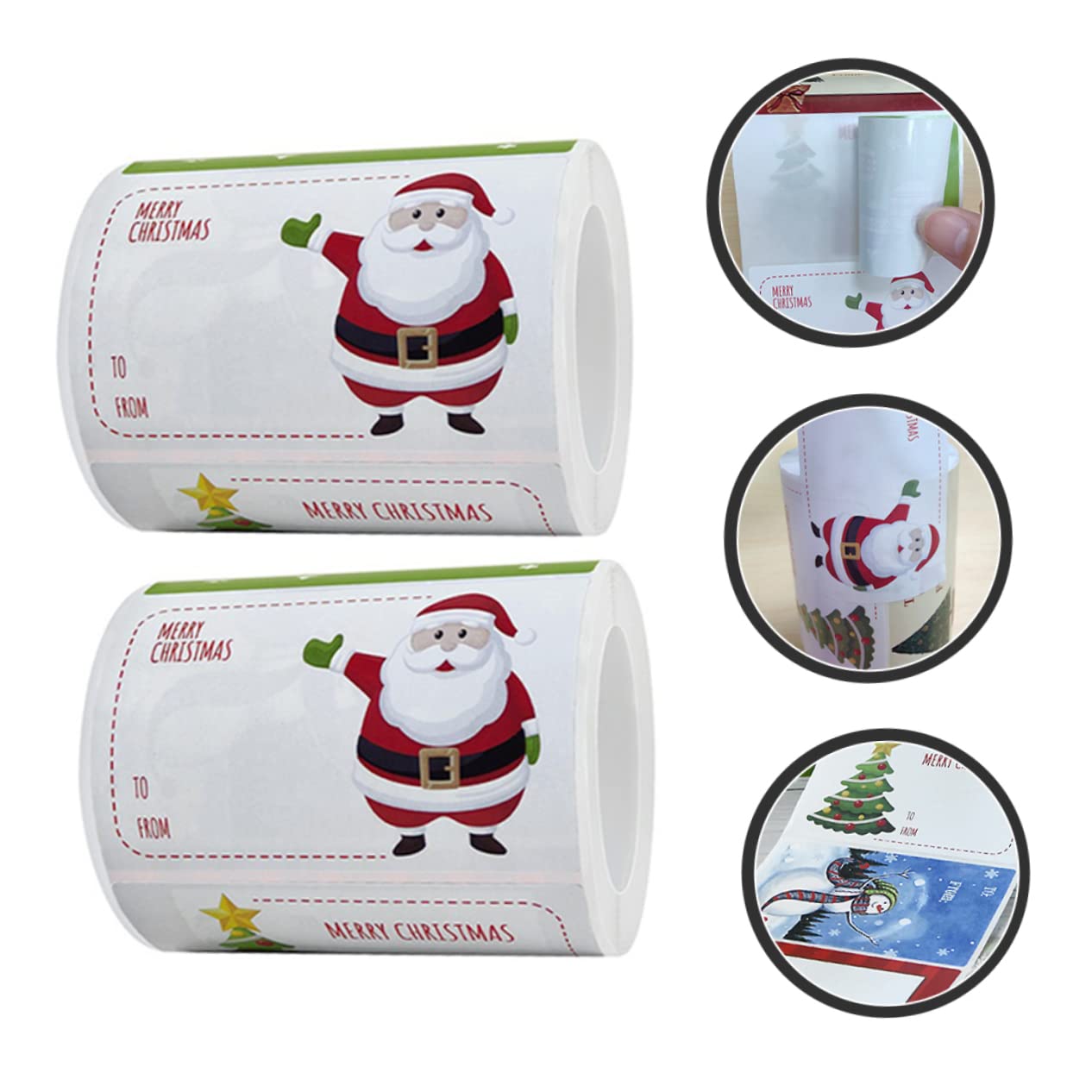 SHINEOFI 10rotoli Adesivi Natalizi Autoadesivi Etichette Decorative Per Confezioni Sticker Festivi Per Decorazioni Inviare e