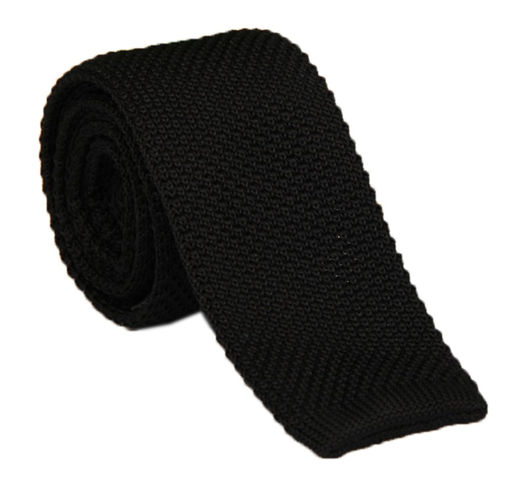SecdtieMen's Supper Skinny Knitted Tie Solid Colored Smart Casual Necktie Various Color