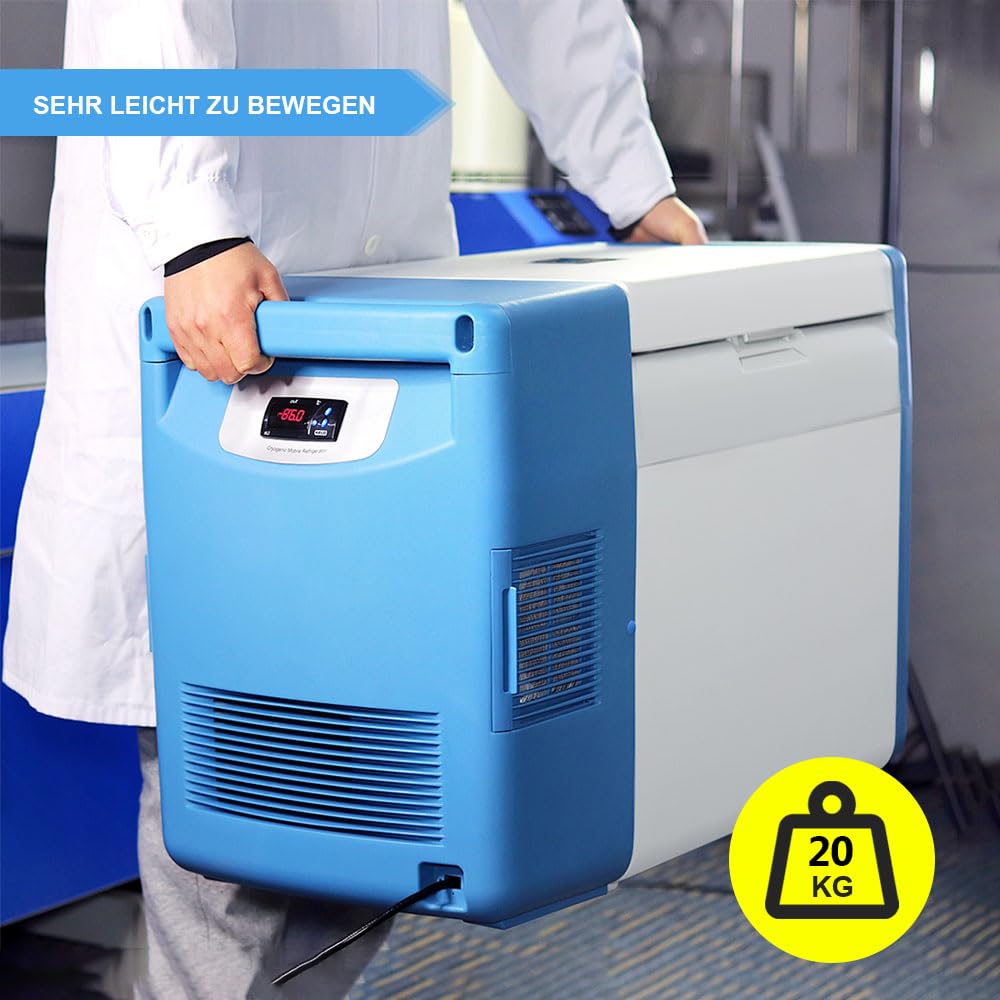 86°C Ultra-Low Freezer, 20L Labortiefkühlschrank für Biowissenschaften, Pharmazie & Medizin – Energieeffizient, Digitaler Display, Sicherheitsalarm