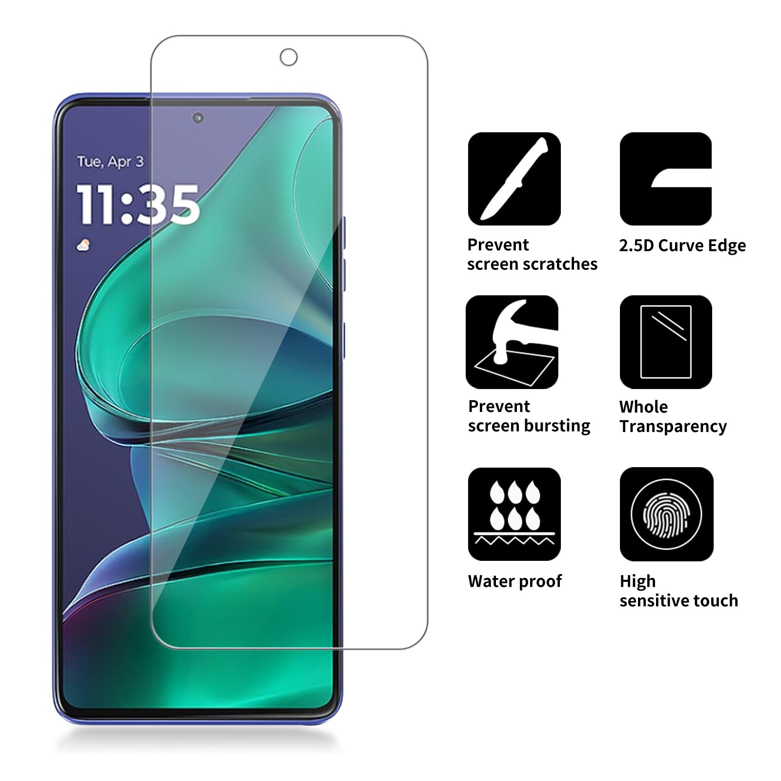 4-pak szklanych ochraniaczy ekranu kompatybilnych z Motorola Moto G Stylus 2025 / XT2517 [twardość 9H] - szkło hartowane na ekran HD, odporne na zarysowania, łatwa instalacja [przyjazne dla