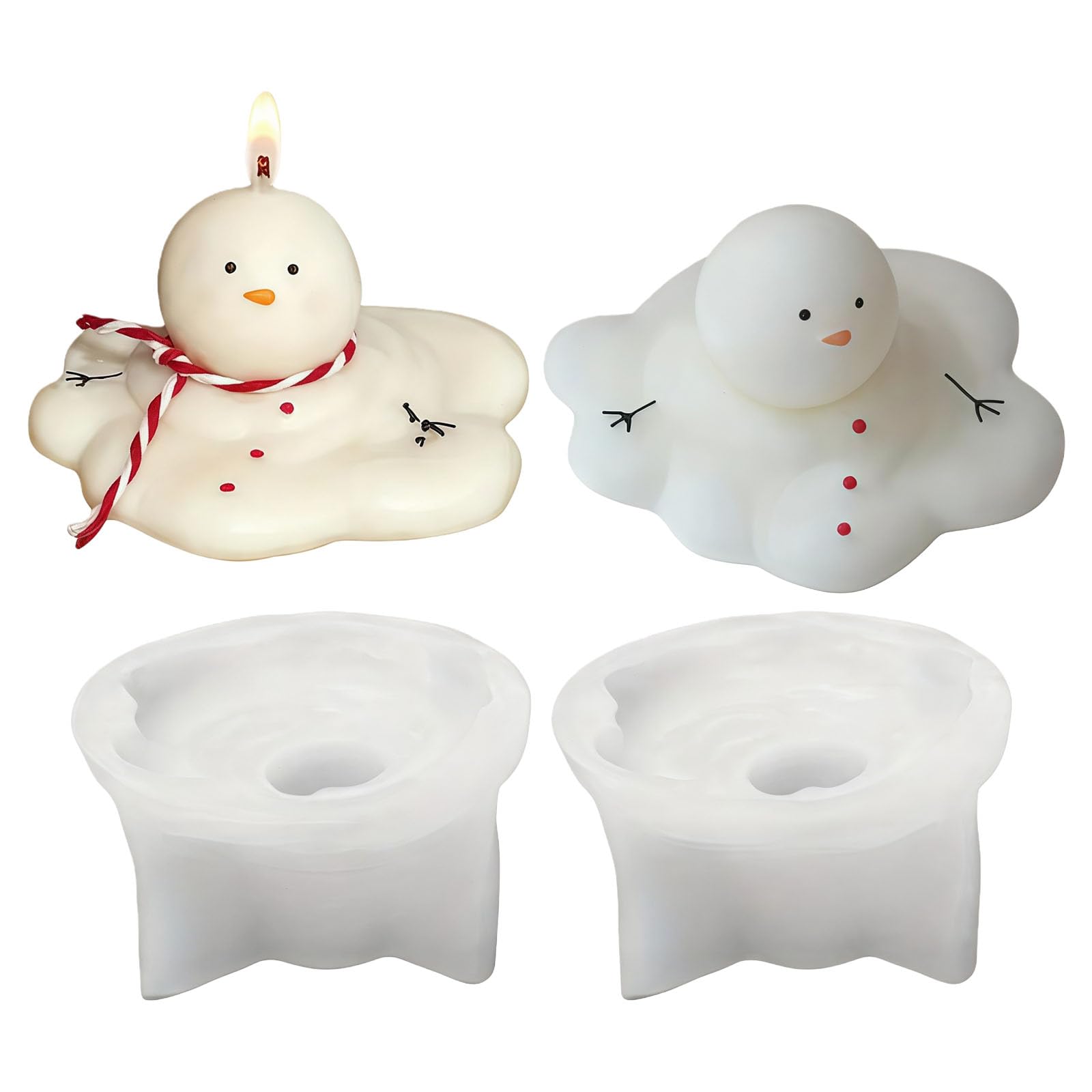 2 Silicone melting snowman, mold to create flexible design, easy to release the snowman