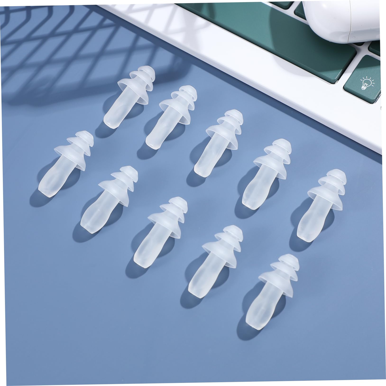 SOLUSTRE Tappi Orecchie Morbidi e Riutilizzabili in Silicone Trasparente 40 Pezzi Impermeabili e Antirumore Protezione Udito per Dormire