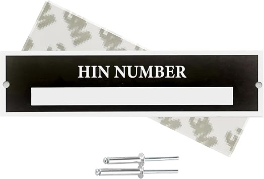 Blank Aluminum ID Plate - Boat Hull Numbers, HIN Plate for Boats, Boat Hull ID Plate 4" * 1" HIN NUMBER