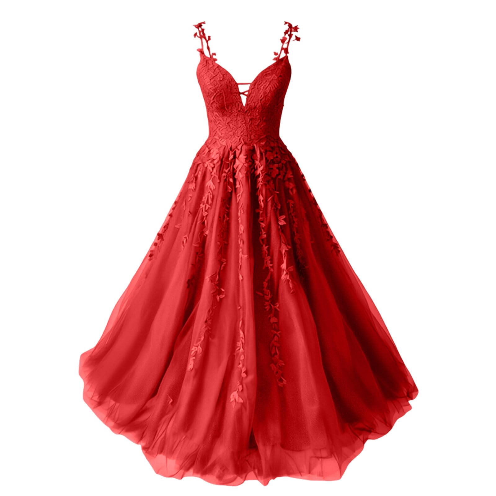 Générique Robes de soirée en tulle pailleté, longue robe de bal, appliques, col en V, robe de bal pour femme, robes de fête