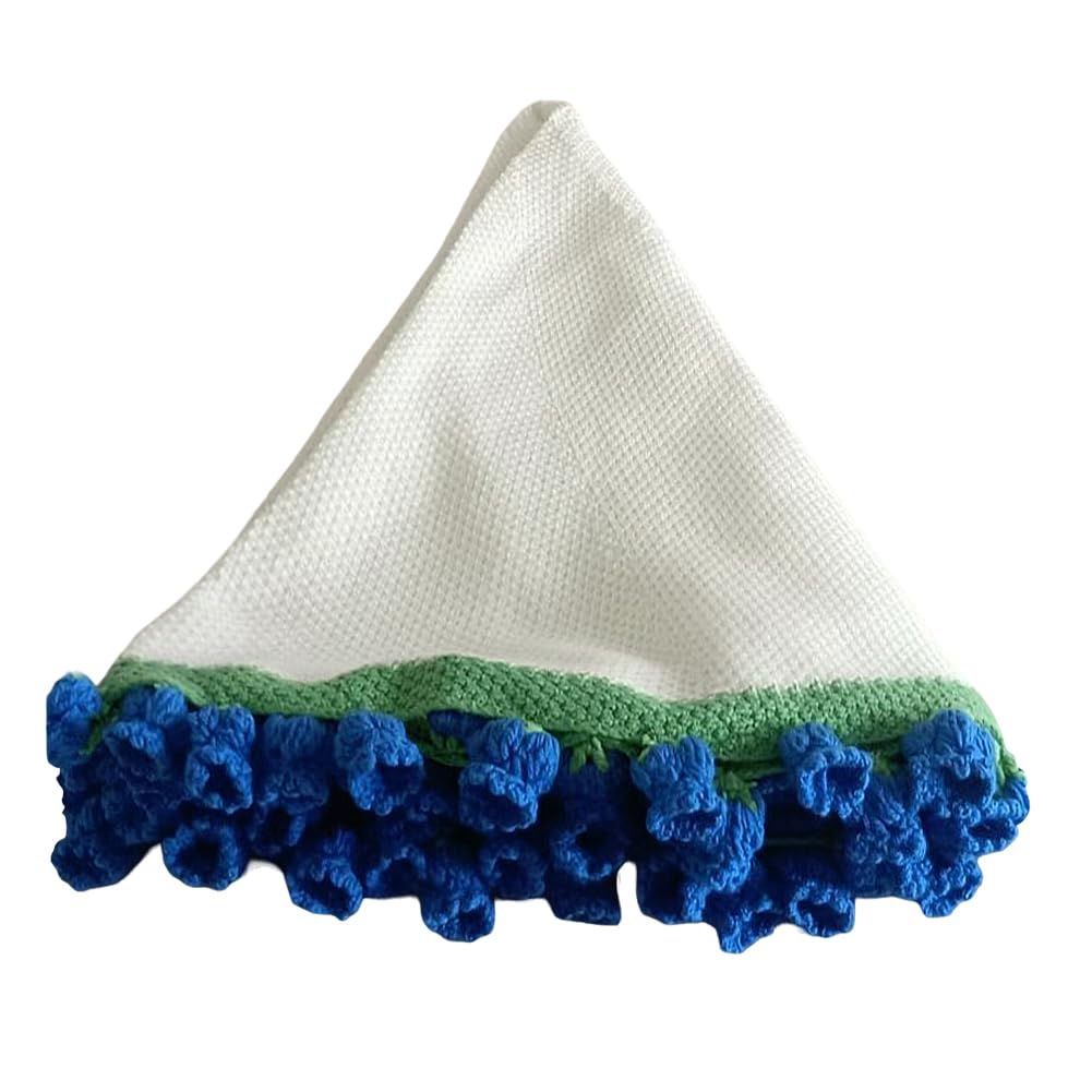 Flower Bouquet Blanket Knitted Throw Blanket for Mom (Blue Lily of the Valley) (D)