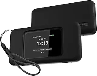 au/UQ Speed Wi-Fi 5G 01 用 ケース【YXHH】Speed Wi-Fi 5G 01 カバー 収納 バッグ シリコン素材 柔らかい 着装まま充電可能 耐衝撃性 防水防塵 【ブラック】